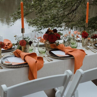 Fire Natural Napkin and Straw Natural tablecloth