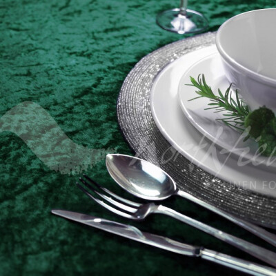 Crushed Velvet Forest Green